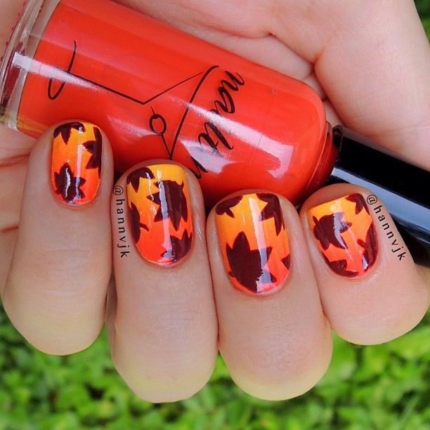 15 Fall Leaves Nail Designs