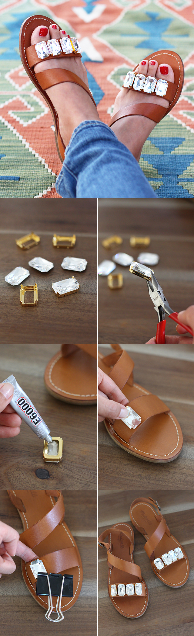 diy jeweled sandals