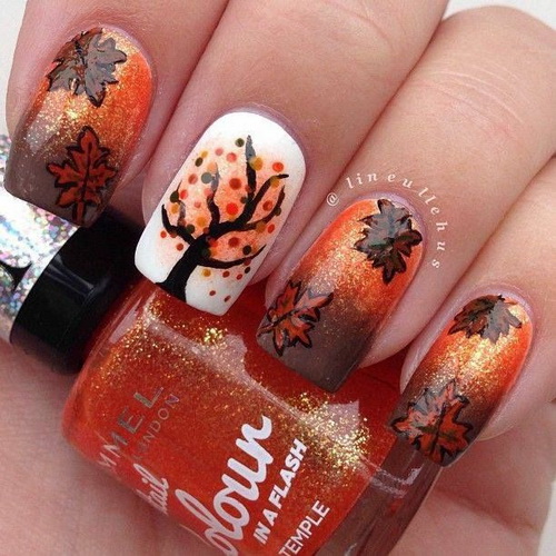 orange-fall-nail-designs