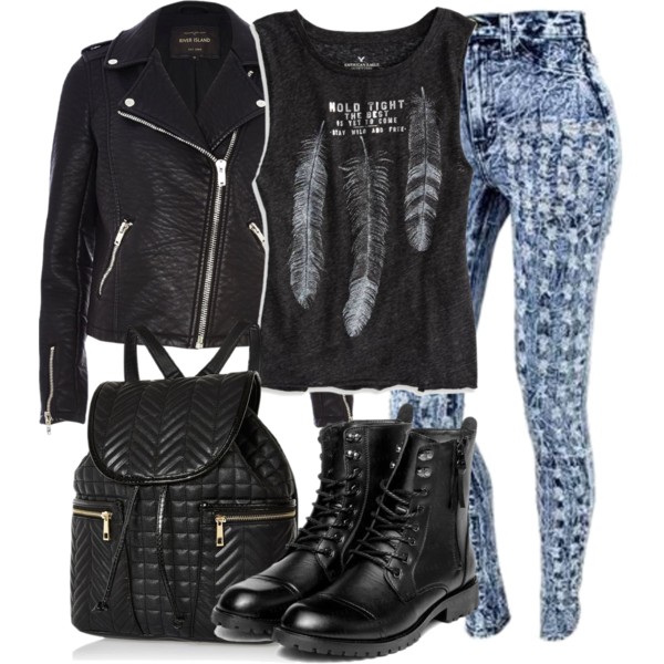 15 Cute Polyvore Combinations With Leather Jackets For This Fall