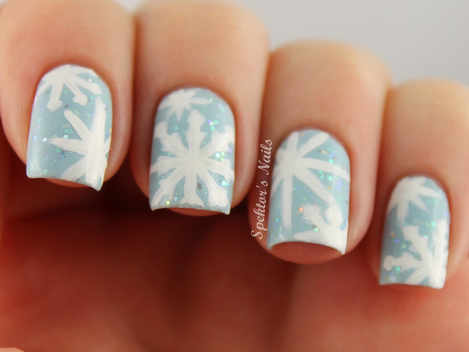 White Snowflake Christmas Nails - wide 3