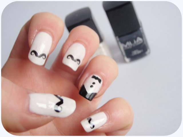 Movember Inspired Nail Art Designs