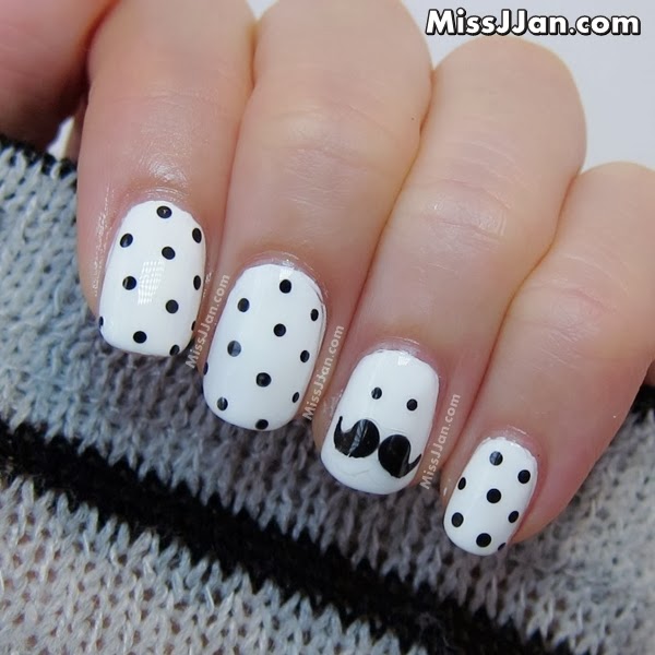 november movember mustache moustahe nail art tutorial manicure blog 01