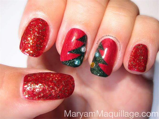 15 Adorable Christmas Manicures With Reds, Whites And Greens