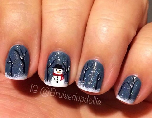 trees-snow-snowman-winter-nails