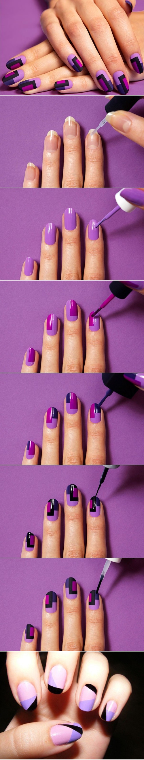 FANTASTIC DIY COLOR BLOCK NAIL DESIGNS