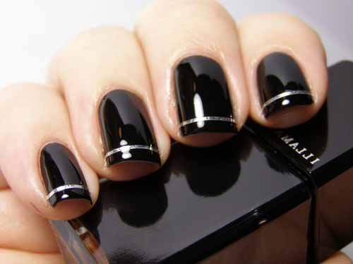 Easy-Dark-Black-Nails-Art-for-Women