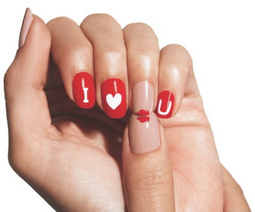 I-Love-U-Nail-Art-Design