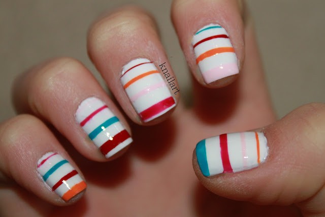 10. Unique Striped Nail Art Ideas Using Floss - wide 8