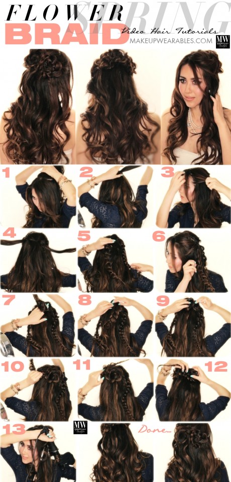 Romantic-long-hairstyles-with-curls-flower-braid-hair-tutorial