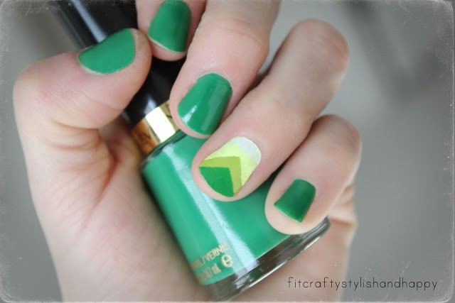 green chevron and st. patrick's nails