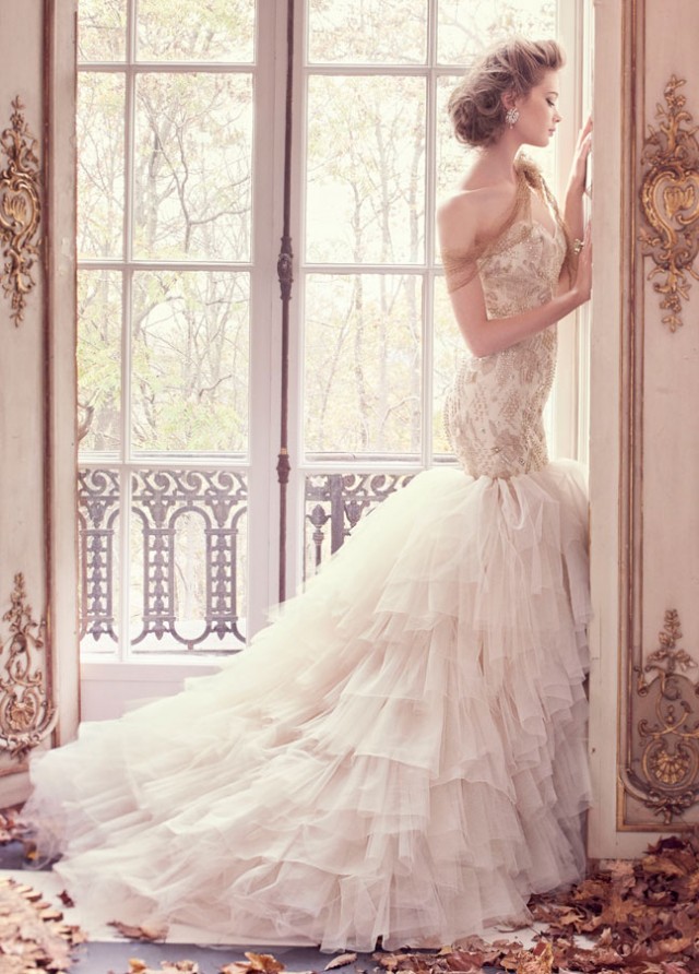 lazaro-bridal-tulle-fit-flare-gold-floral-beaded-embroidered-strapless-sweetheart-sparkle-organza-sweep-3509_zm