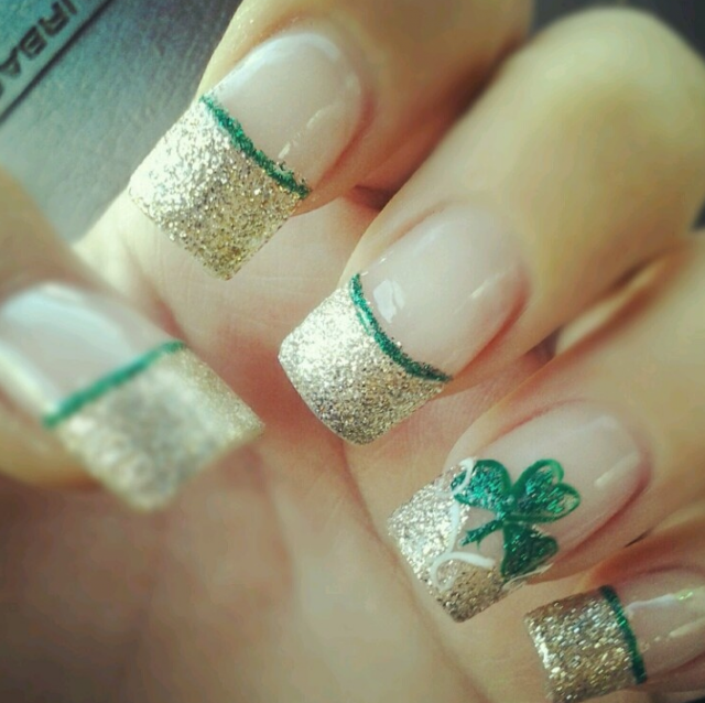 st-patricks-day-french-tip-nails