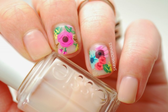 Nude Floral Accent Nails 3 copy