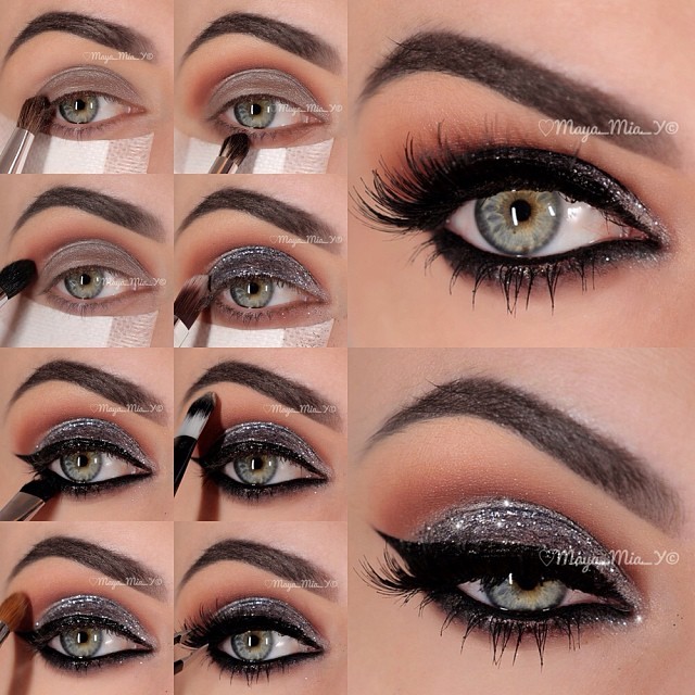 Sparkling-Silver-Smokey-Eye-Makeup-tutorial