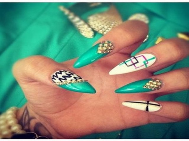 nice stiletto nail design