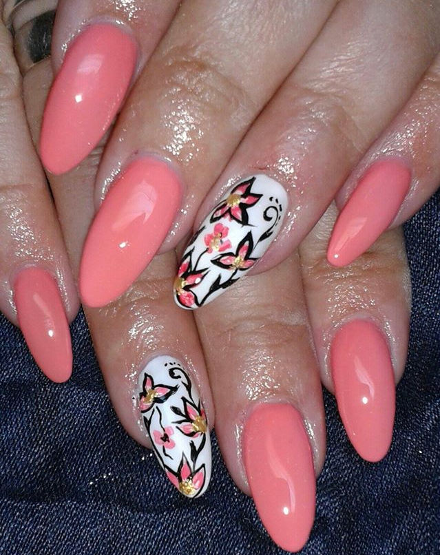 coral-nails-flower-art-design