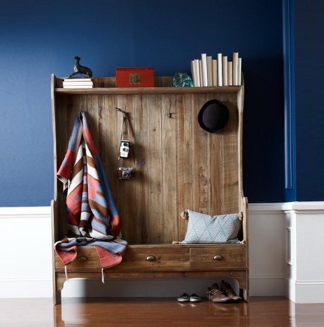 small entryway bench with coat rack