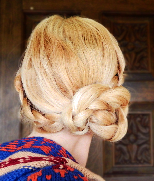 diy double braid side bun how to 4