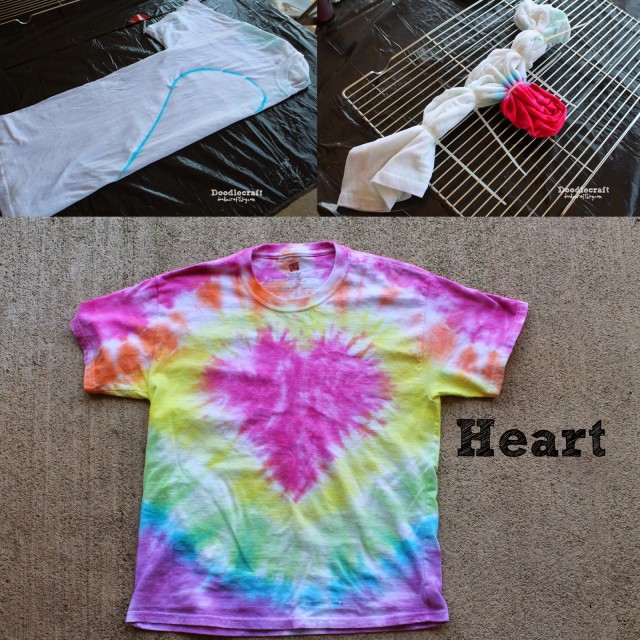 heart shaped tie dye shirt pattern easy diy