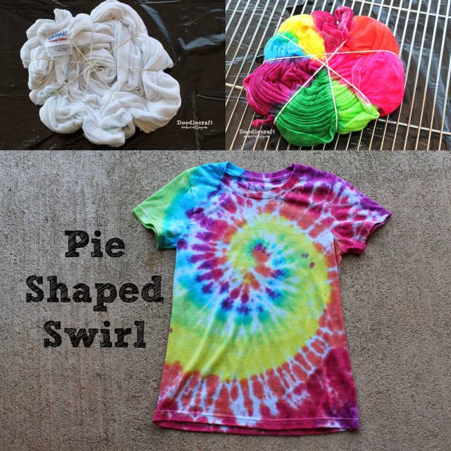 pie shaped swirl tie dye shirt regular classic original easy rainbow color tulip