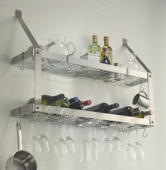 Awesome-Contemporary-Stainless-Steel-Kitchen-Rack-Design-For-Wine-Glass-Rack-Come-With-2-Tier