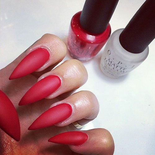 stiletto nails-red