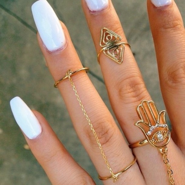 white nail design