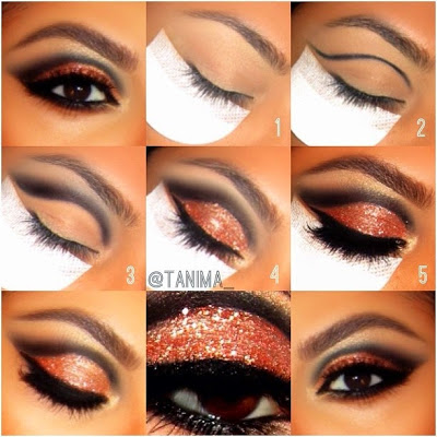 brown glitter makeup