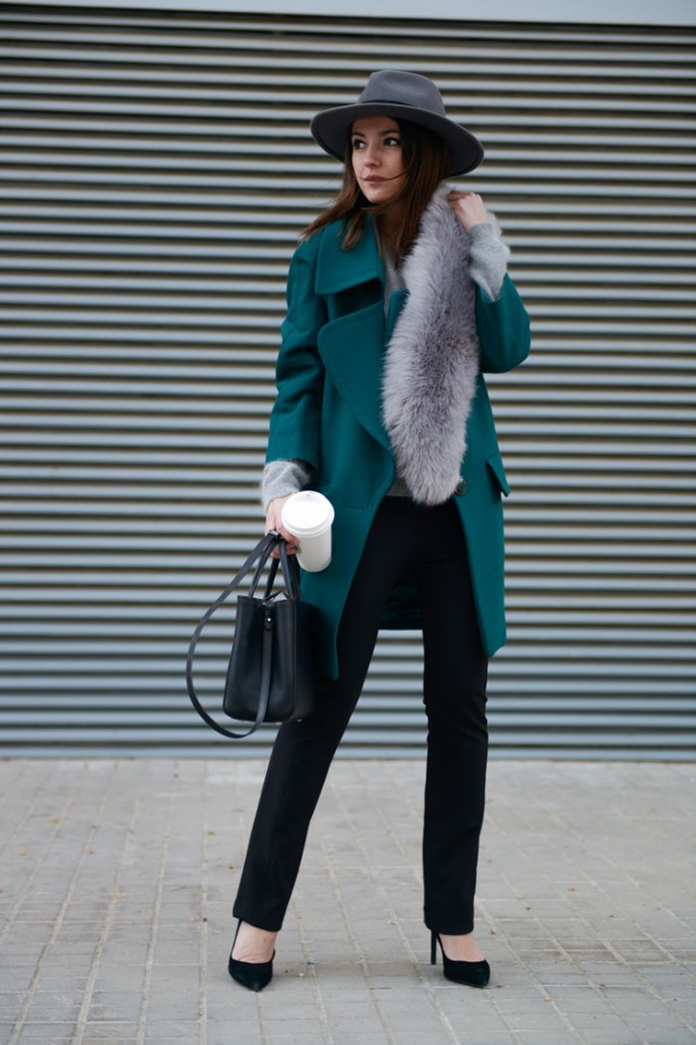 green coat