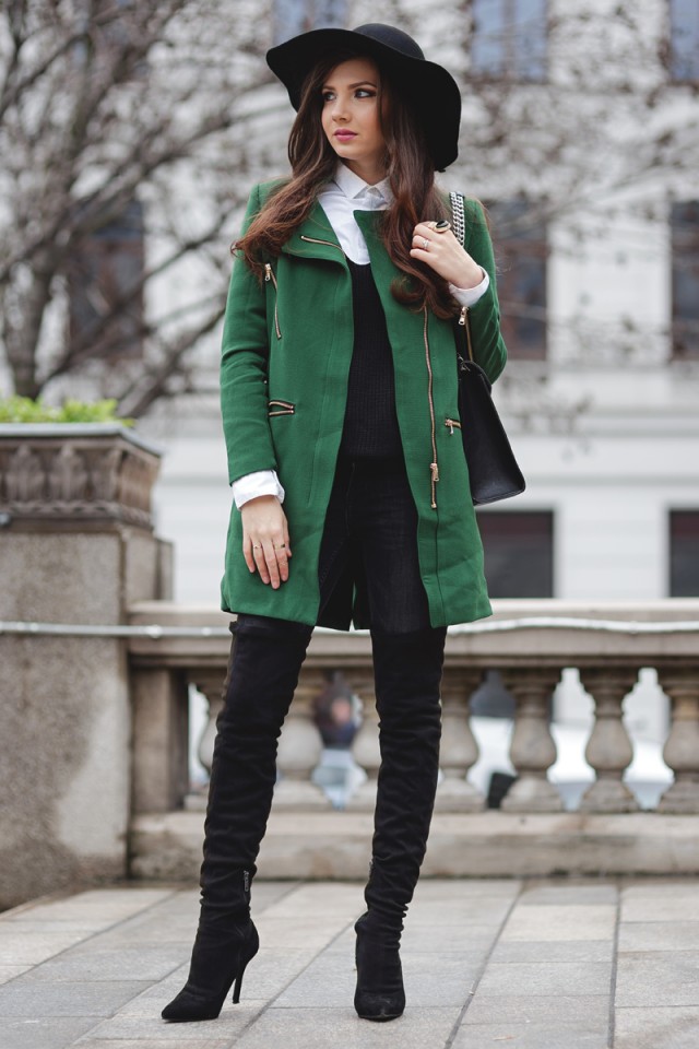 green coat design