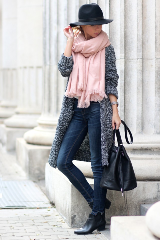 pink scarf