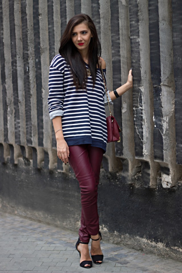 stripes and burgundy