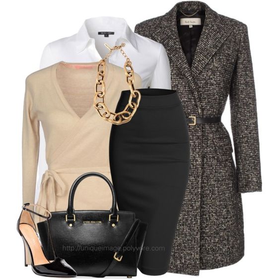 Modern Winter Polyvore Outfits to Wear to Work