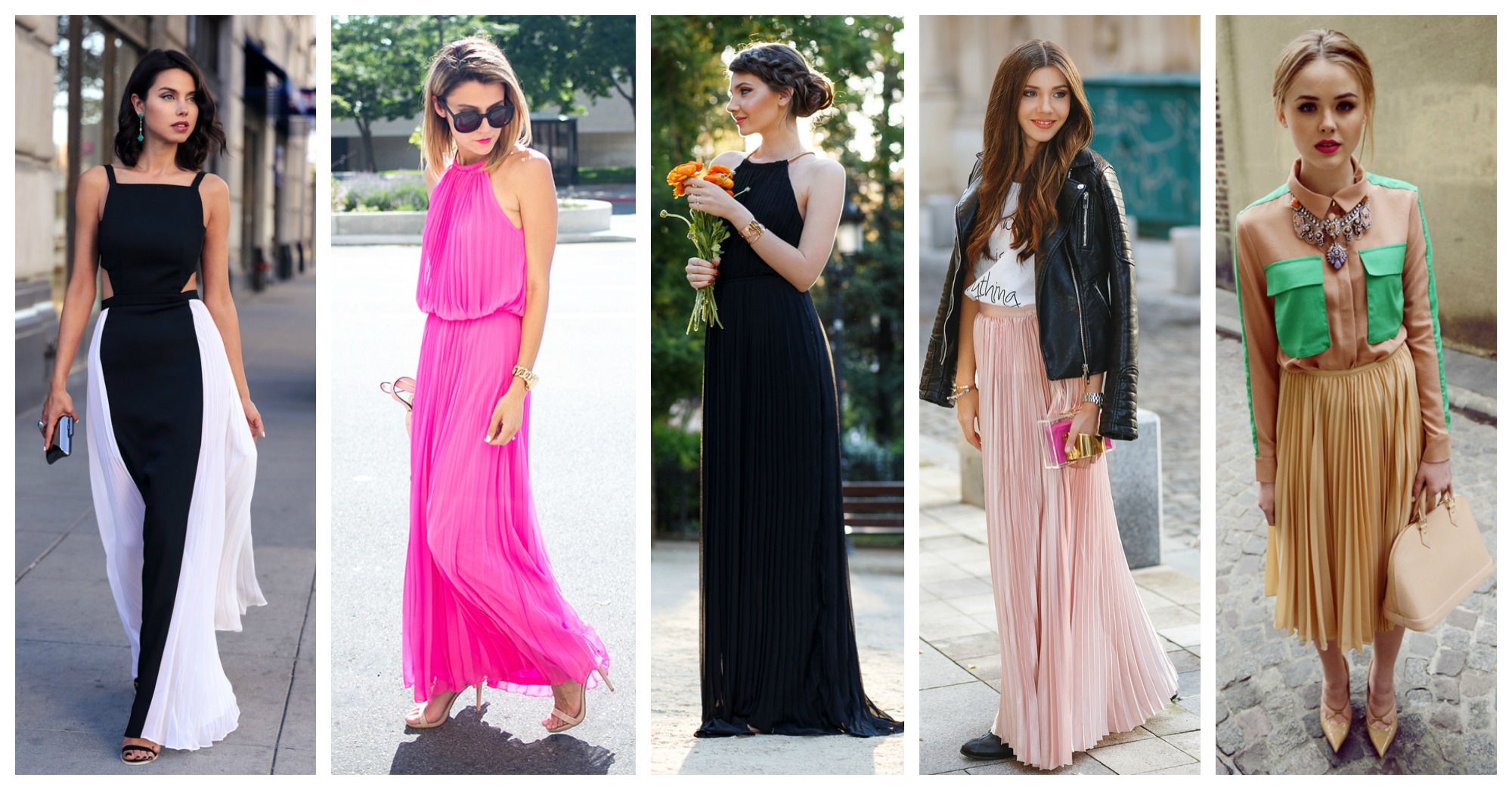 Trendy Spring Outfits with Pleated Skirts and Dresses