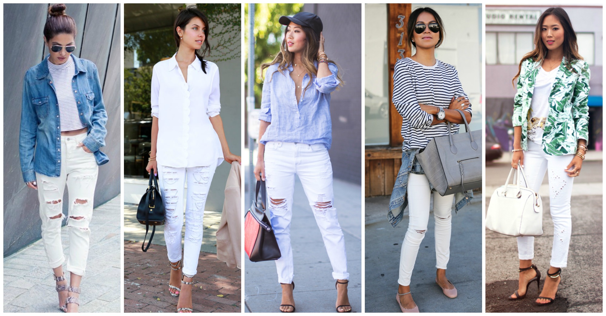 Stylish Ways to Pull Off the White Ripped Jeans Trend This Spring
