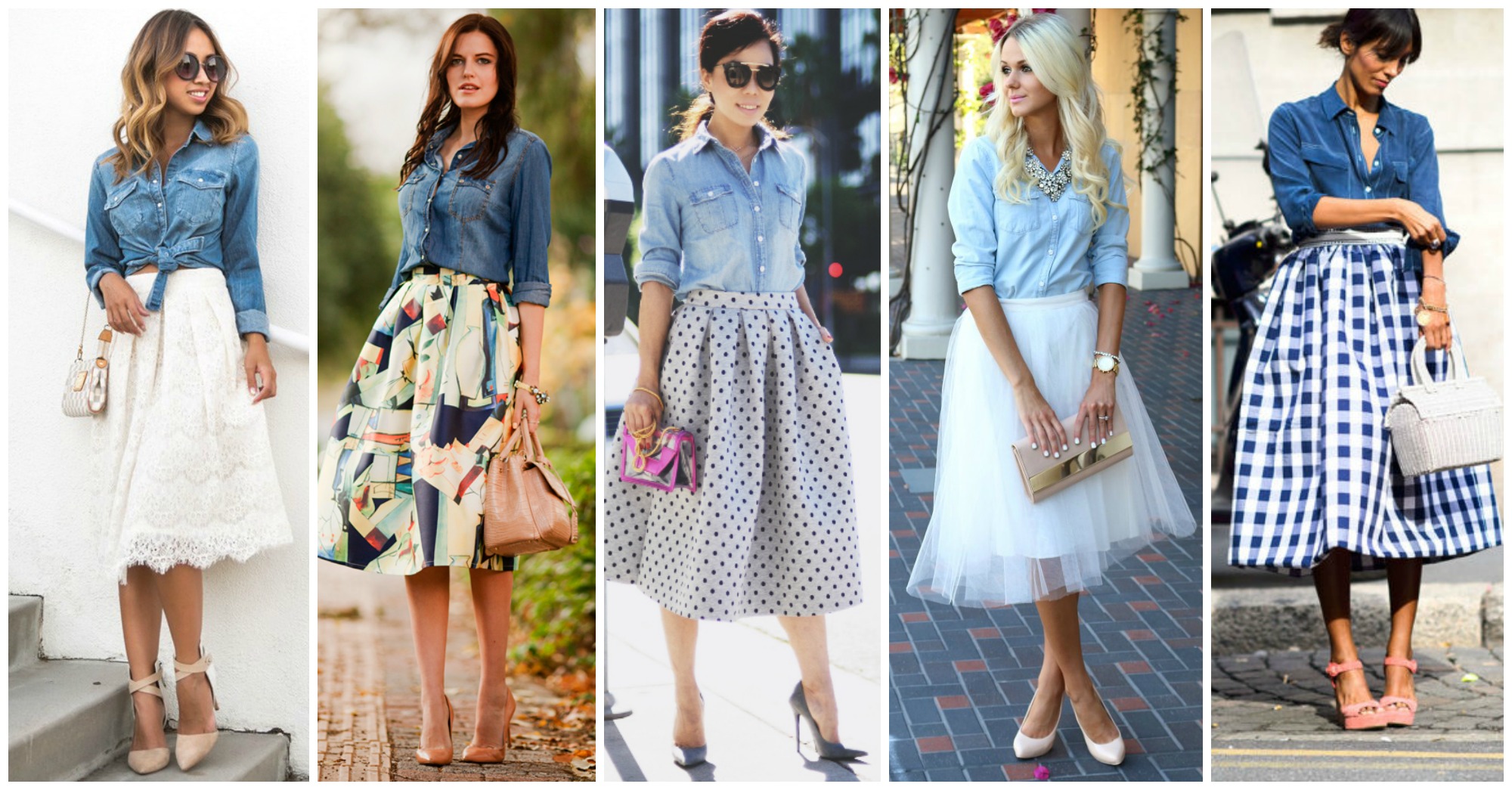 11 Stylish and Chic Outfit Ideas with Denim Shirts and Skirts