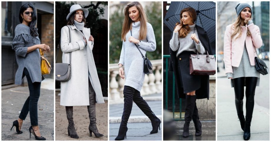 19 Fabulous Outfit Ideas with Grey Sweaters