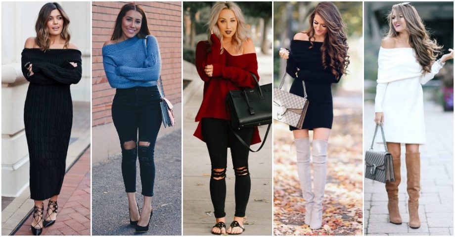 Off-The-Shoulder Sweaters and Dresses Are In