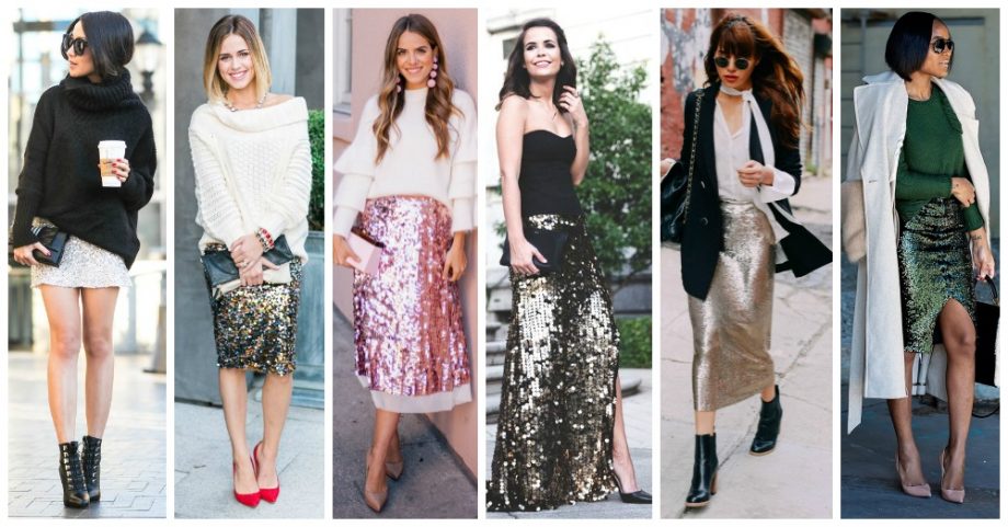 15 Festive Outfits With Sequin Skirts You Can Copy For The Holidays