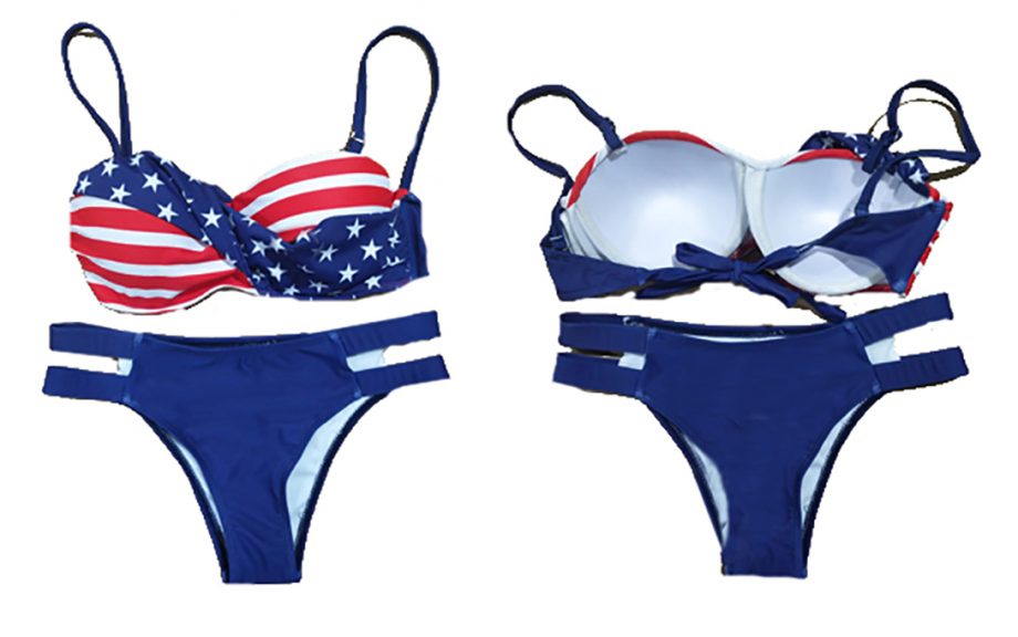 Where to Find WOMEN’S AMERICAN FLAG BATHING SUITS